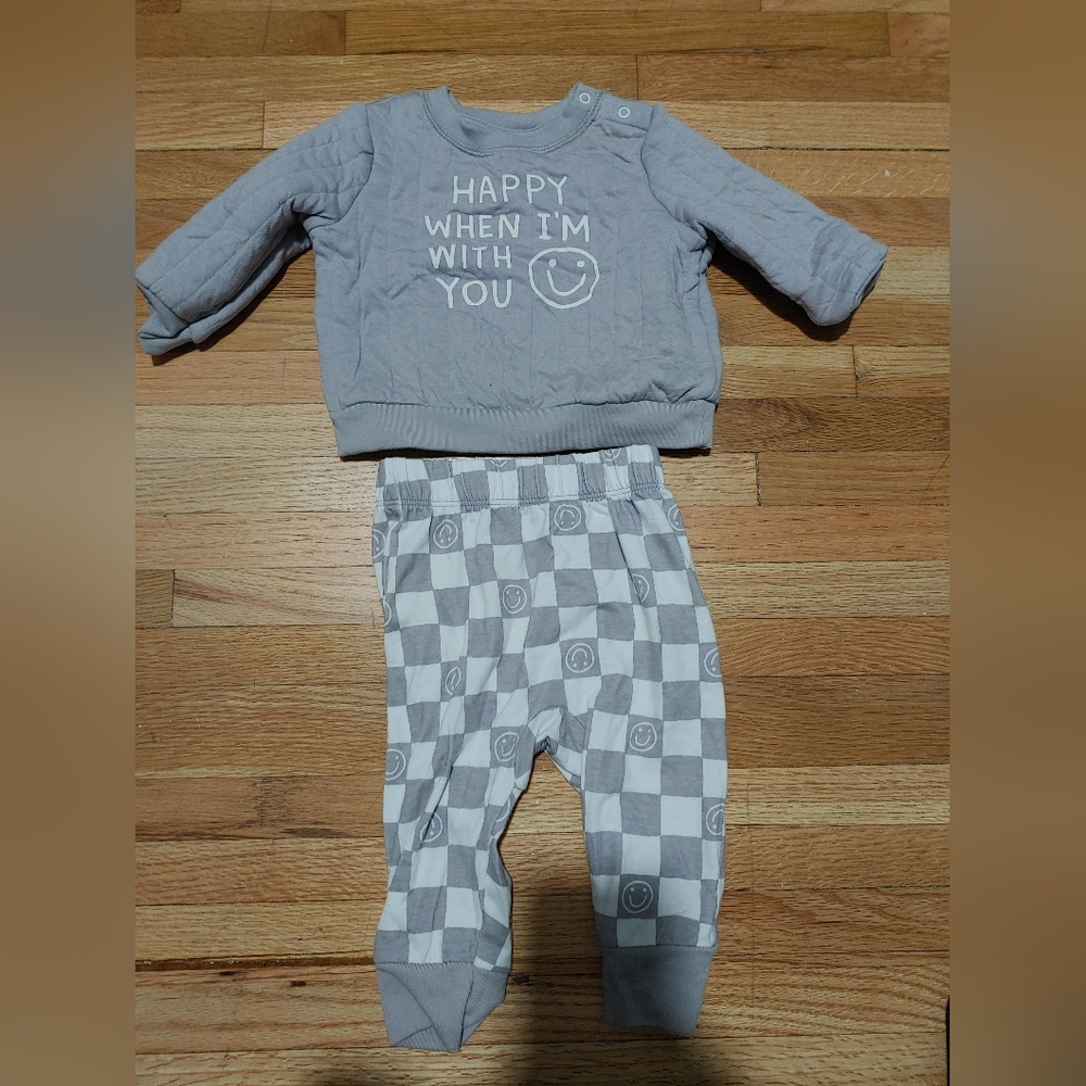 Cat and Jack sweatshirt and matching pant set 6-9 months in grey
